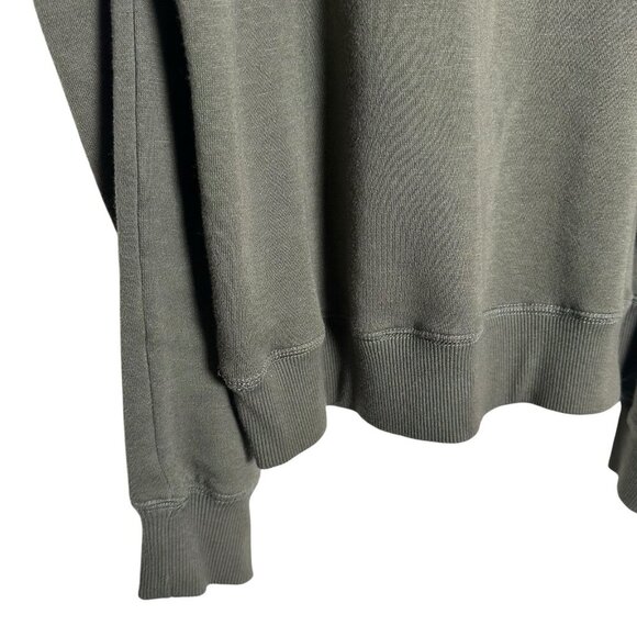 Rebecca Minkoff Janine Puff Sleeve Sweatshirt in Olive Green Small Cotton Blend - Picture 4 of 13